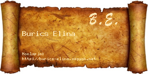Burics Elina névjegykártya